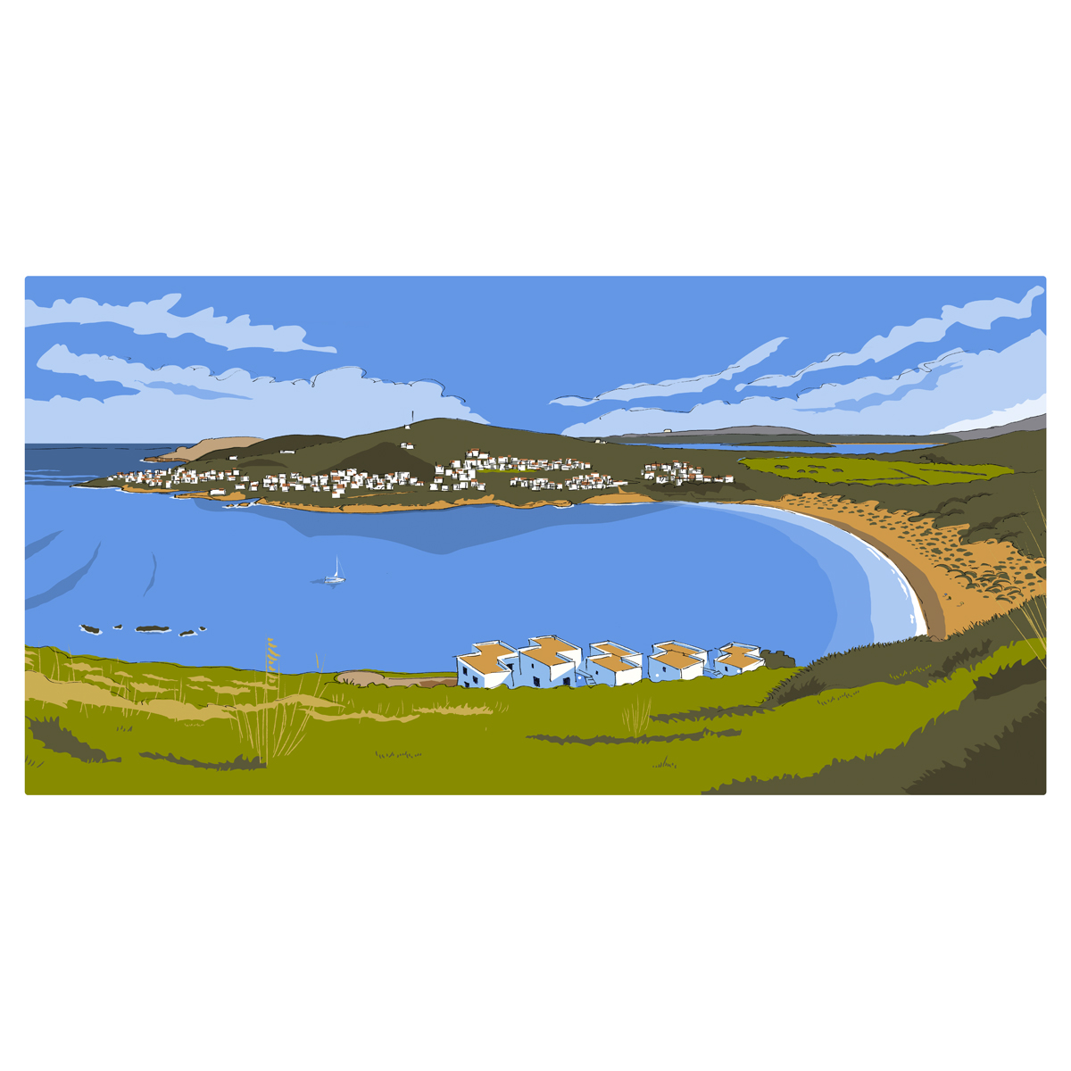 Ilustración cala Tirant Menorca