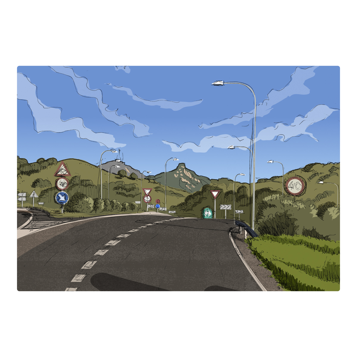 Ilustración carretera Menorca