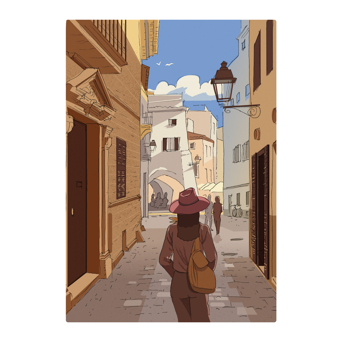 Ilustración mujer Ciutadella Menorca