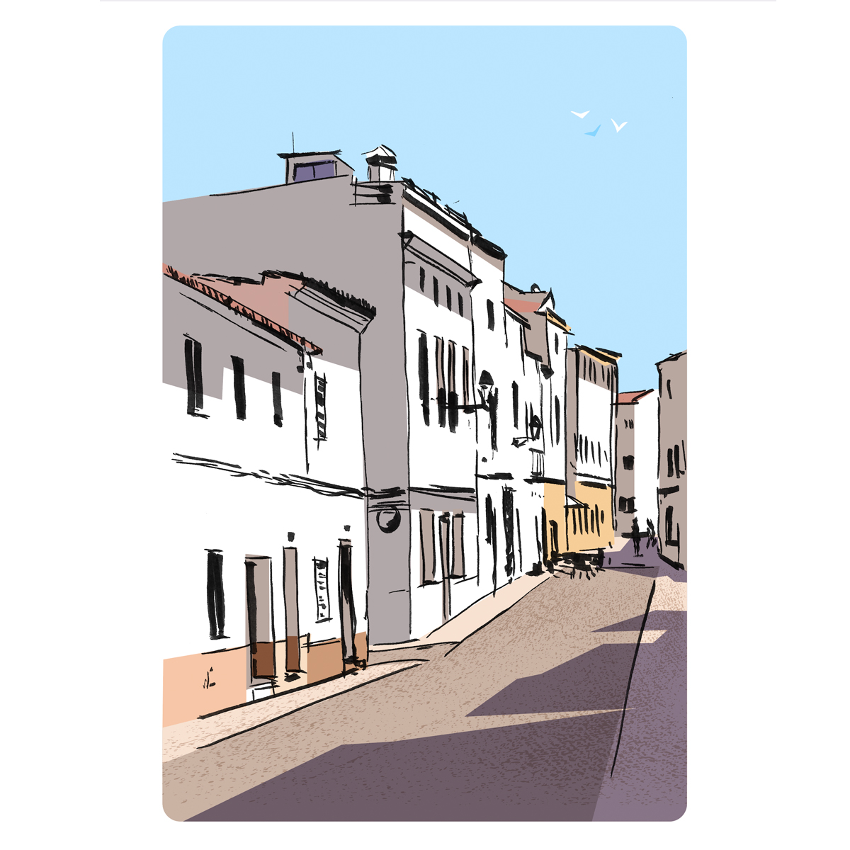 Ilustración calle Es Migjorn Gran Menorca