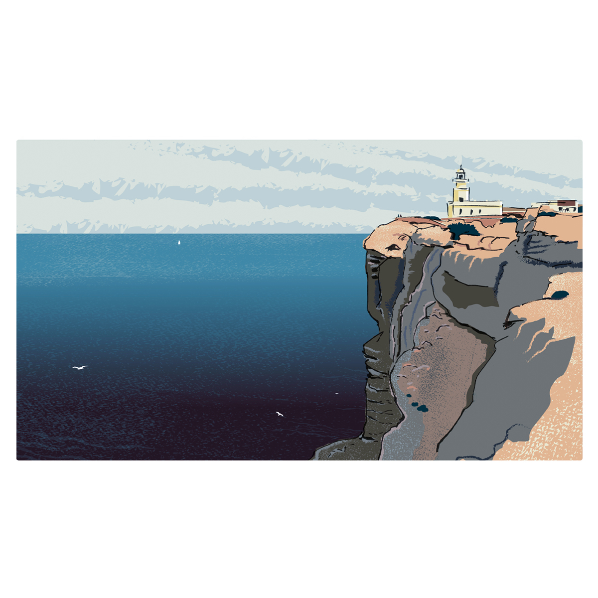 Ilustración faro Cavalleria Menorca