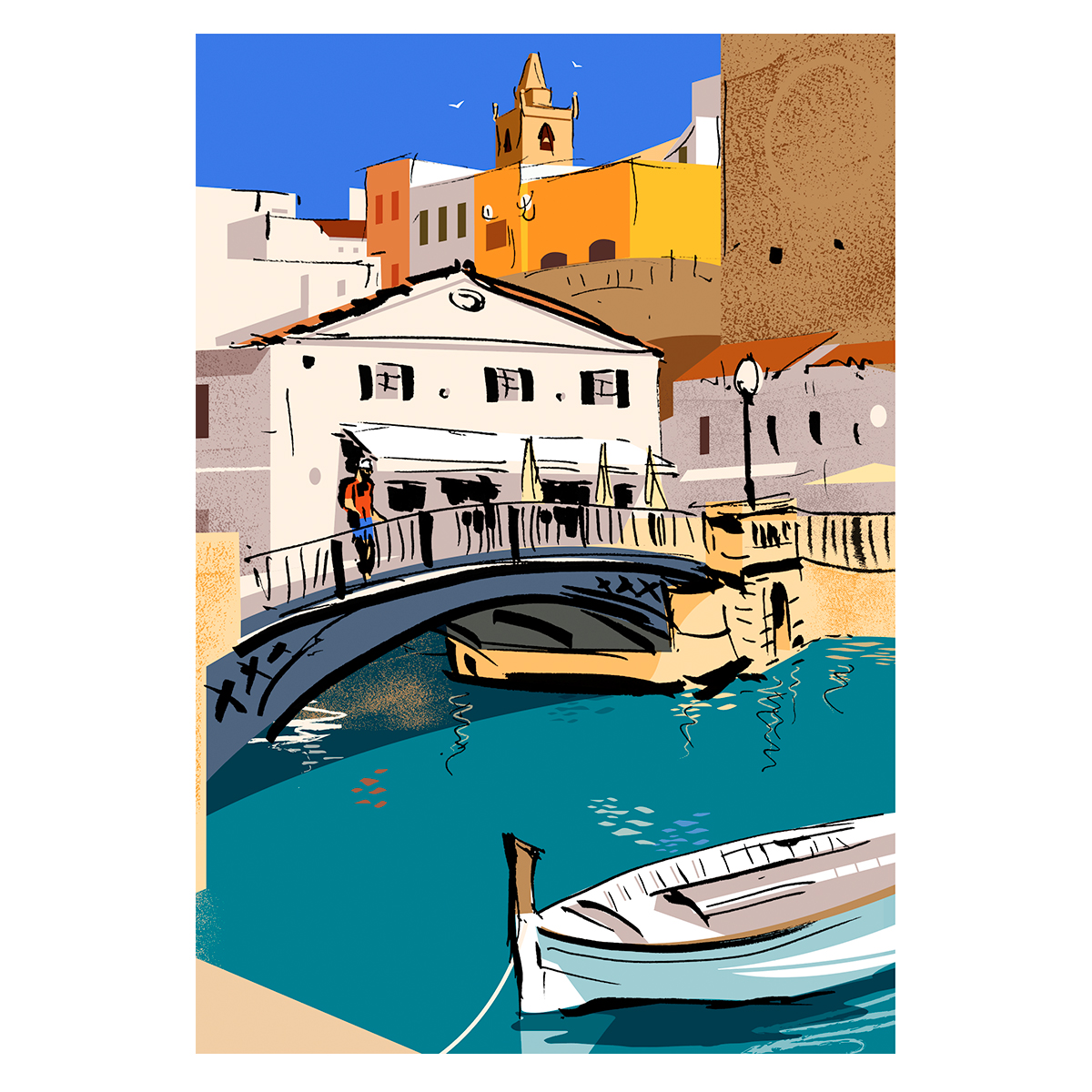 Ilustración puente Ciutadella Menorca