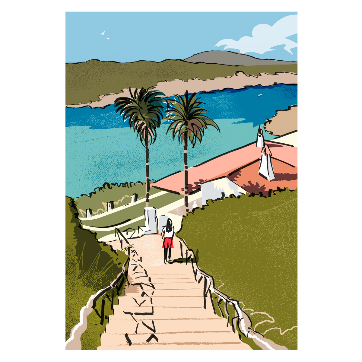 Ilustración Arenal de Son Saura Menorca