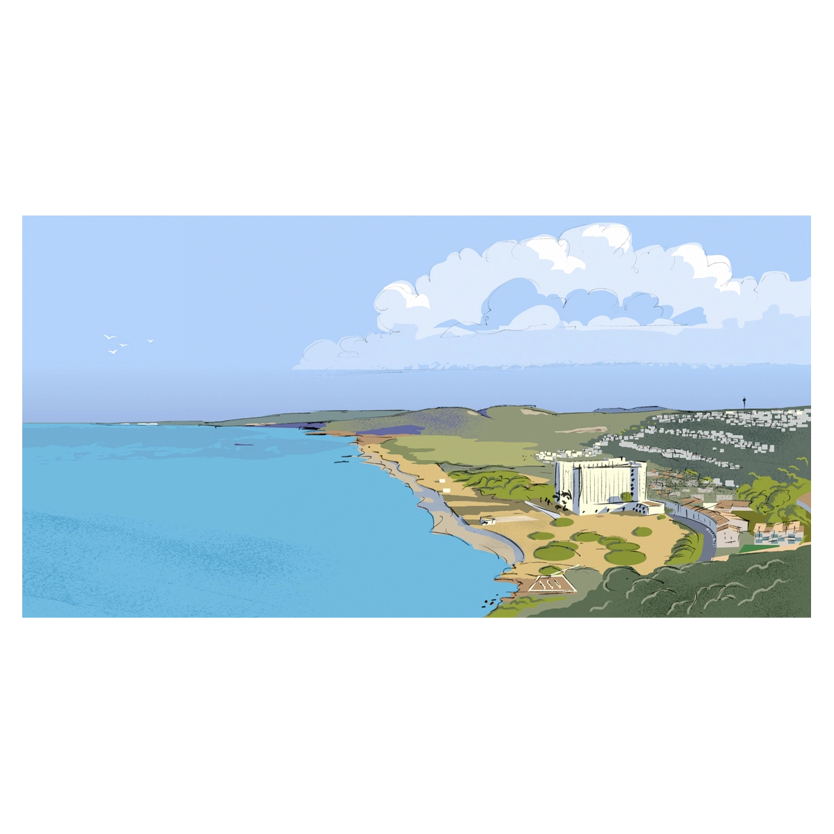 Son Bou from the edge of the wind