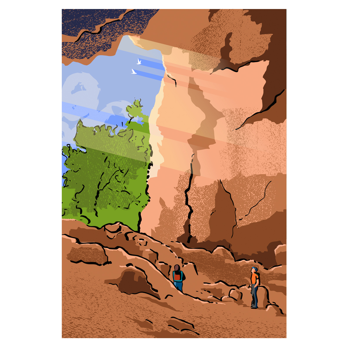 Ilustración cueva Coloms Menorca