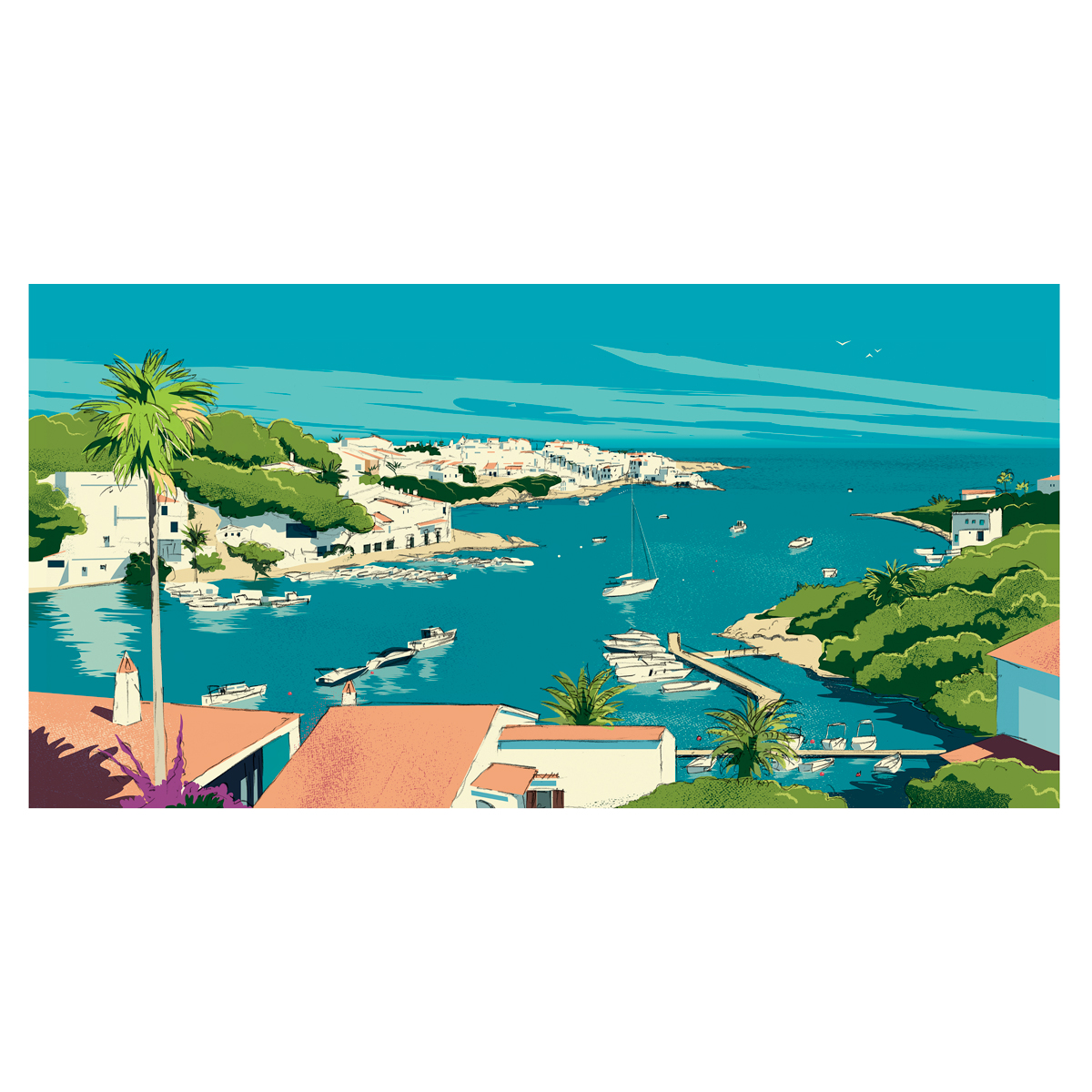 Ilustración Cala Molí Menorca