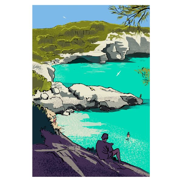 Ilustración Cala Mitjana Menorca