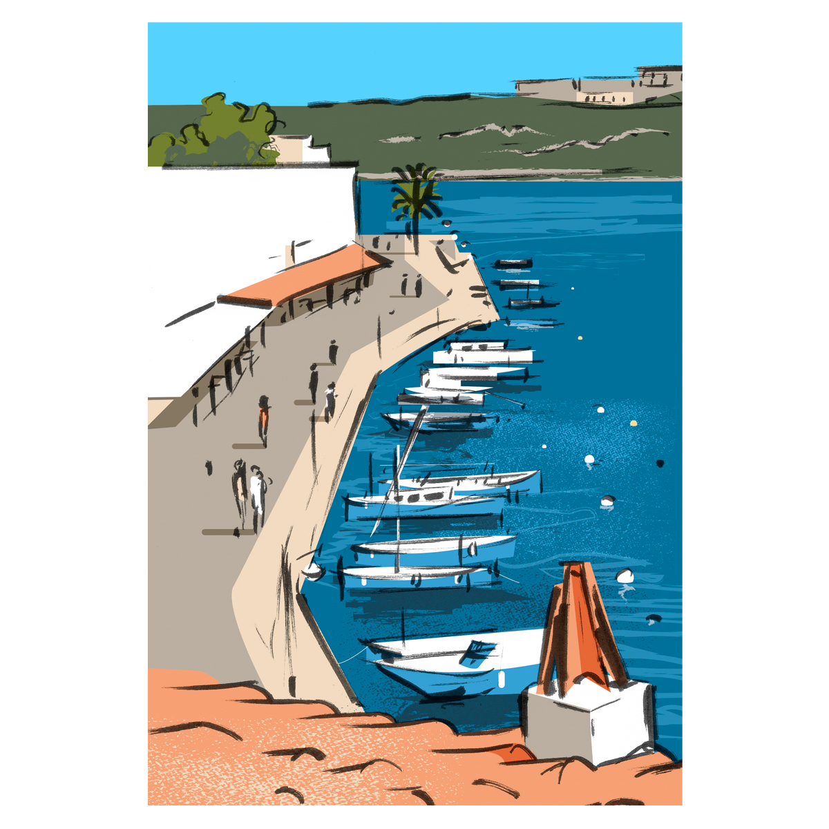 Ilustración Cales Fonts Menorca