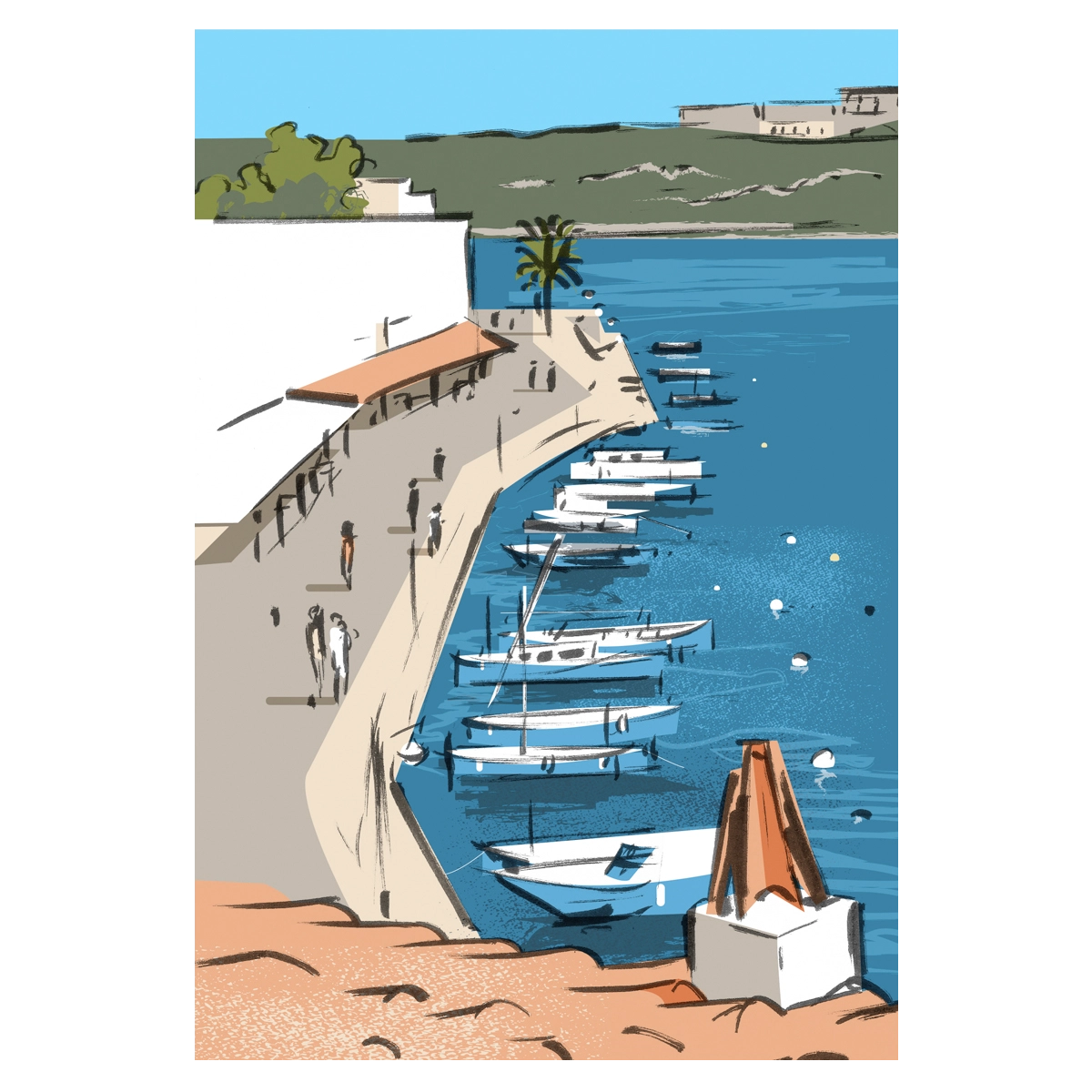 Ilustración Cales Fonts Menorca