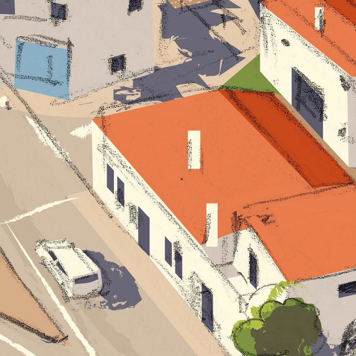 Ilustración aérea Es Migjorn Gran Menorca