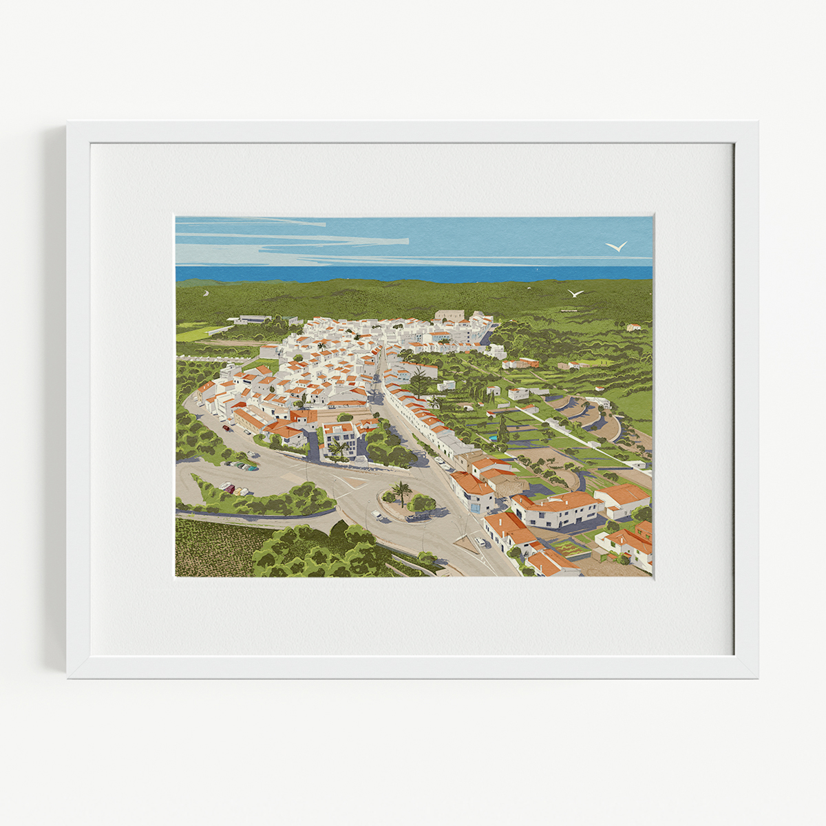 Ilustración aérea Es Migjorn Gran Menorca